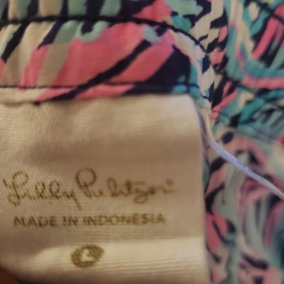 Lilly Pulitzer Run Around Short Bright Navy Neptune's Net Sz L - Picture 10 of 12